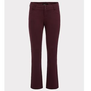 Ponte Stretch Trouser - Burgundy/Purple